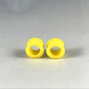 Pair of Yellow Double Flare Silicon Ear Tunnels